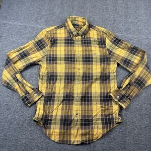 Todd Snyder NY Flannel Shirt Mens Medium Yellow Plaid Long Sleeve Button Up